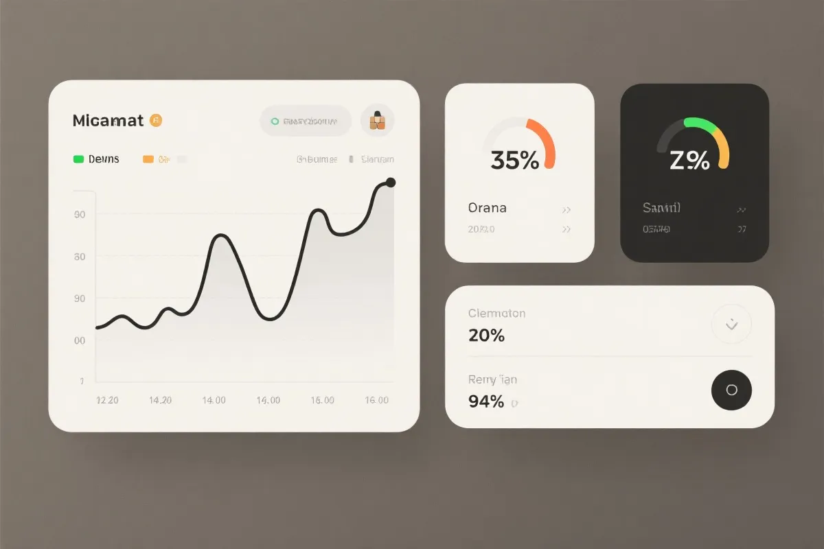 趋势图与数据面板示意